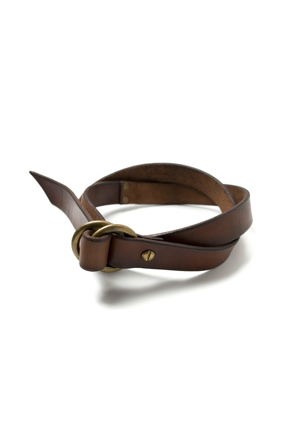 vasco - 【ラスト1点】LEATHER RING BELT - NARROW [CAMEL] | リング