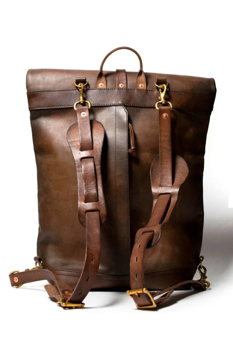 vasco 【20AW】レザーロールトップリュックサック [ブラウン] / LEATHER ROLLTOP RUCKSACK [BROWN] BONITA